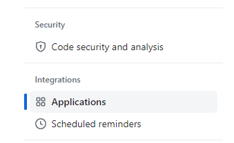 Github > Settings > Applications